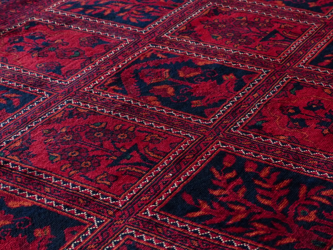 Red patterned carpet