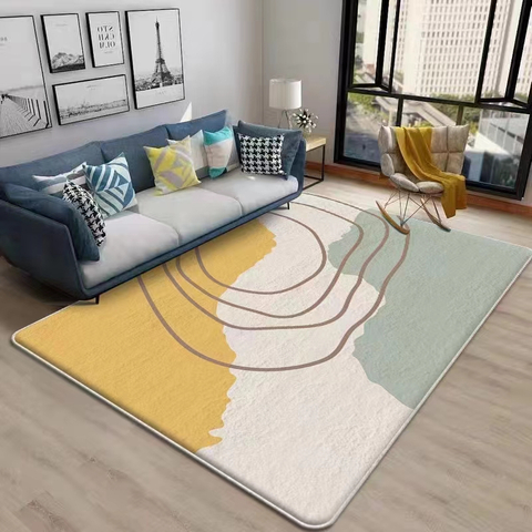 Soft Faux Sheepskin Modern Custom Area Carpet Rug for Living Room