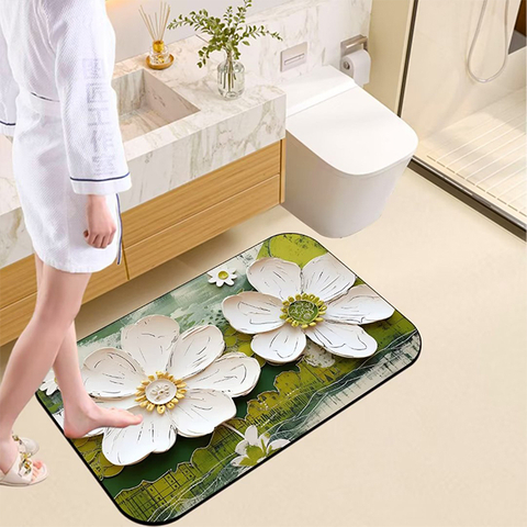 3D New Design Washable Diatomite Fast Drying Bathroom Mat