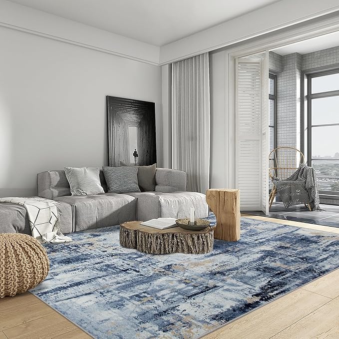Pet friendly faux sheepskin rug in a modern living room